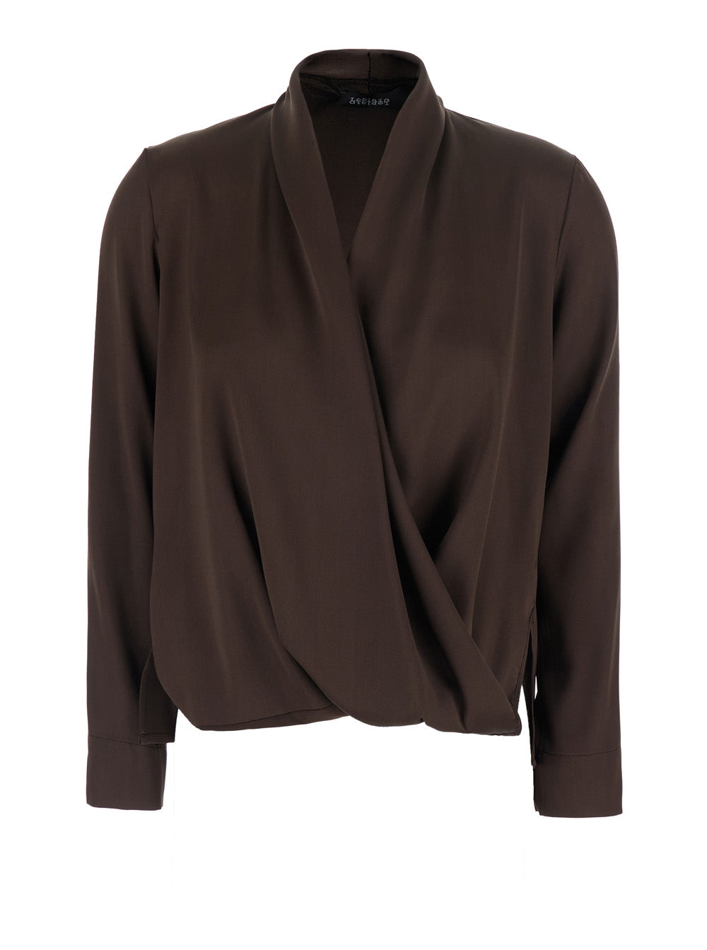 Leplain Women Women's Brown Fabric Wrap Top