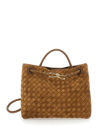 Bottega Veneta Women Andiamo Intreccuato 15 Glove Suede Cachmere