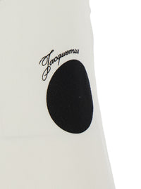 Jacquemus Women La Robe Palmier Pois Is A Long Dress With Long Sleeves And A V-Neck In Viscose, Polyamide And Elastane In Off-White For Women