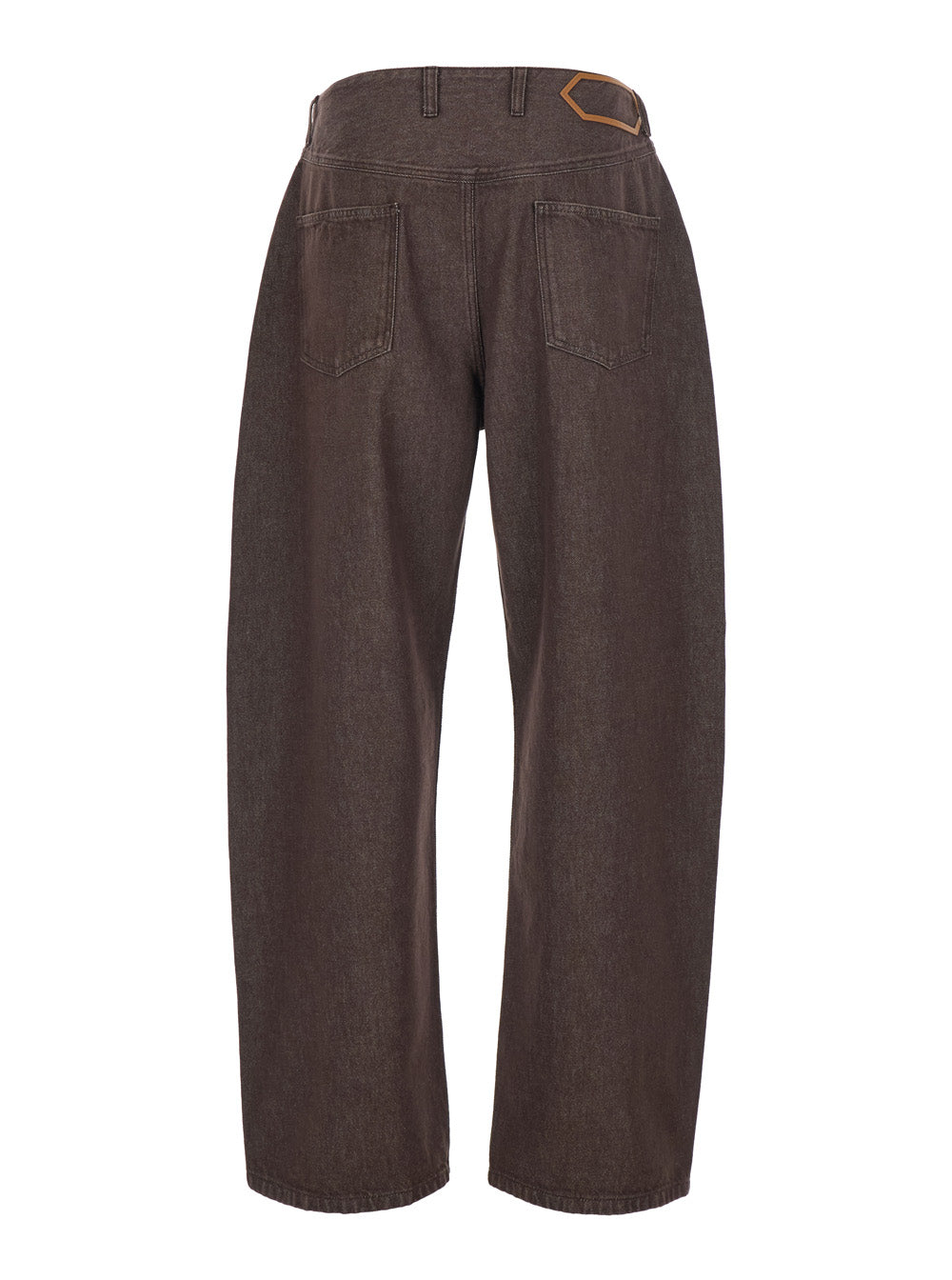 JACQUEMUS Jacquemus Men 'Le De-Nimes Tempo' Brown Jeans With Rear Logo Patch And Wide-Leg In Denim For Men