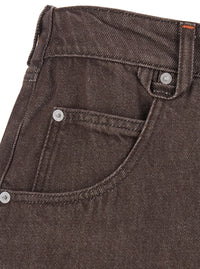 JACQUEMUS Jacquemus Men 'Le De-Nimes Tempo' Brown Jeans With Rear Logo Patch And Wide-Leg In Denim For Men