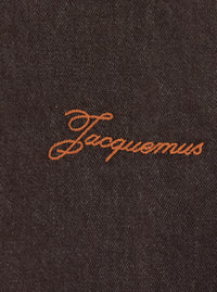 JACQUEMUS Jacquemus Men 'La Chemise De-Nimes Simon' Brown Shirt With Classic Collar And Logo Lettering On The Front In Denim For Men