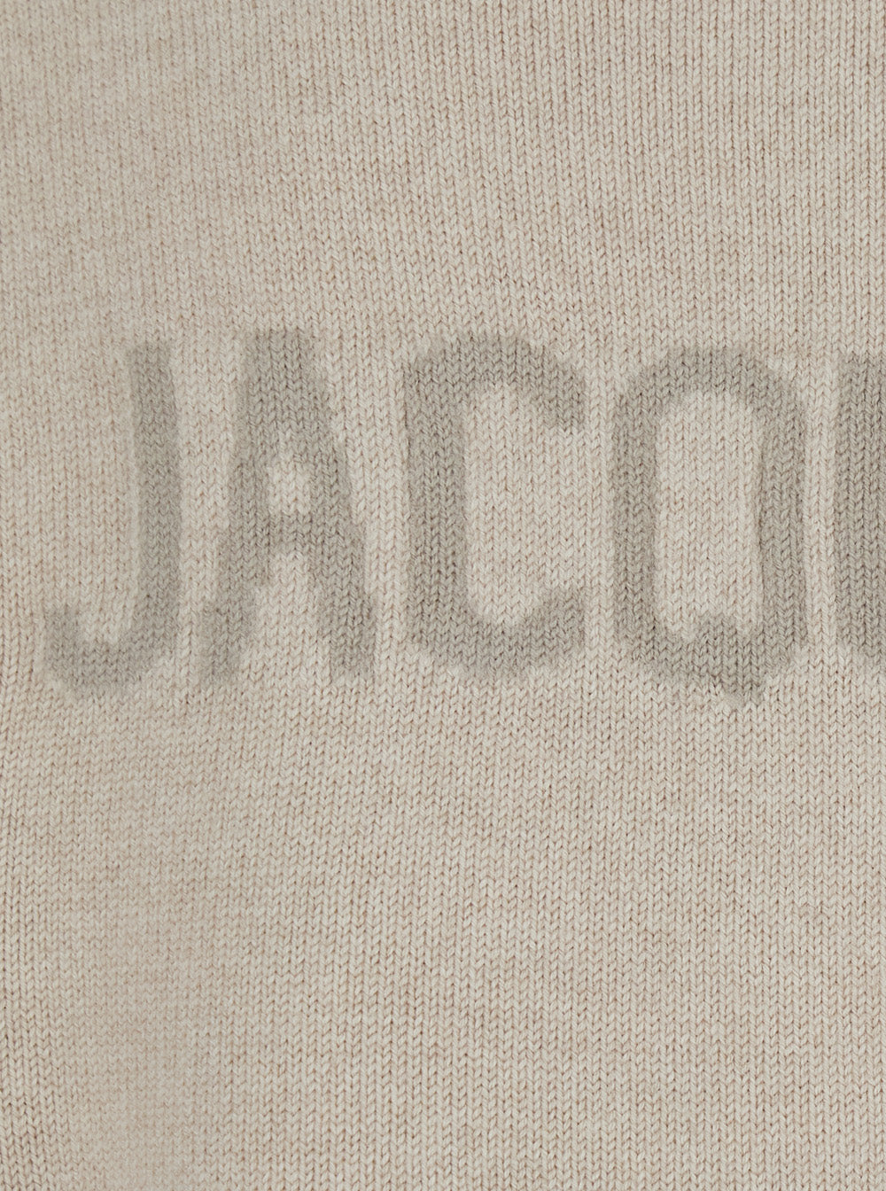 JACQUEMUS Jacquemus Men 'La Maille Moulin' Beige Crew Neck Sweater With Dropped Shoulders And Maxi Logo Lettering On The Back In Wool For Men