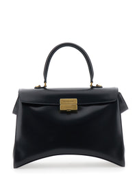 Balenciaga Women Hg Aven Top Handle Medium Bag In Shiny Box Calf Leather