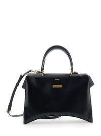 Balenciaga Women Hg Aven Top Handle Medium Bag In Shiny Box Calf Leather