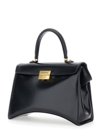 Balenciaga Women Hg Aven Top Handle Medium Bag In Shiny Box Calf Leather