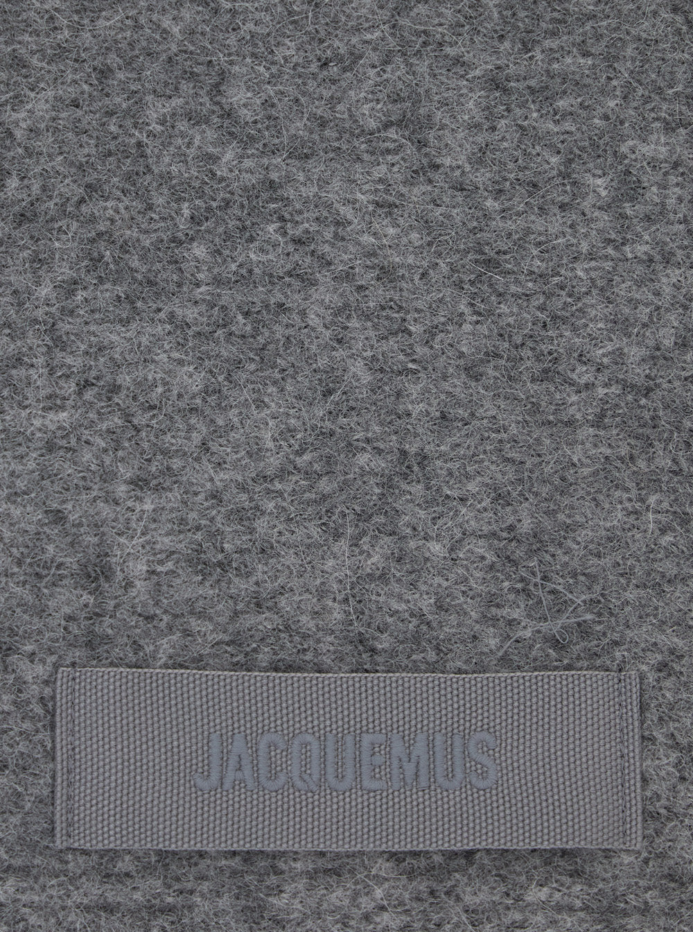 Jacquemus Women Le Chale Gros Grain Is A Unisex Scarf Made Of Gray Alpaca And Merino Wool