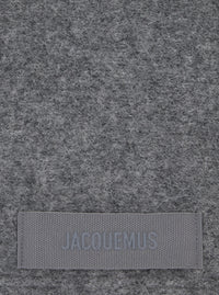 Jacquemus Women Le Chale Gros Grain Is A Unisex Scarf Made Of Gray Alpaca And Merino Wool