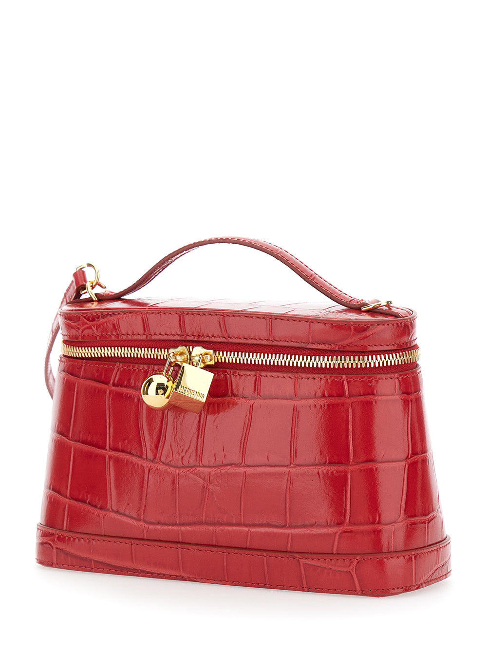 Jacquemus Women Le Petit Vanity Is A Unisex Red Calf Leather Crossbody Bag