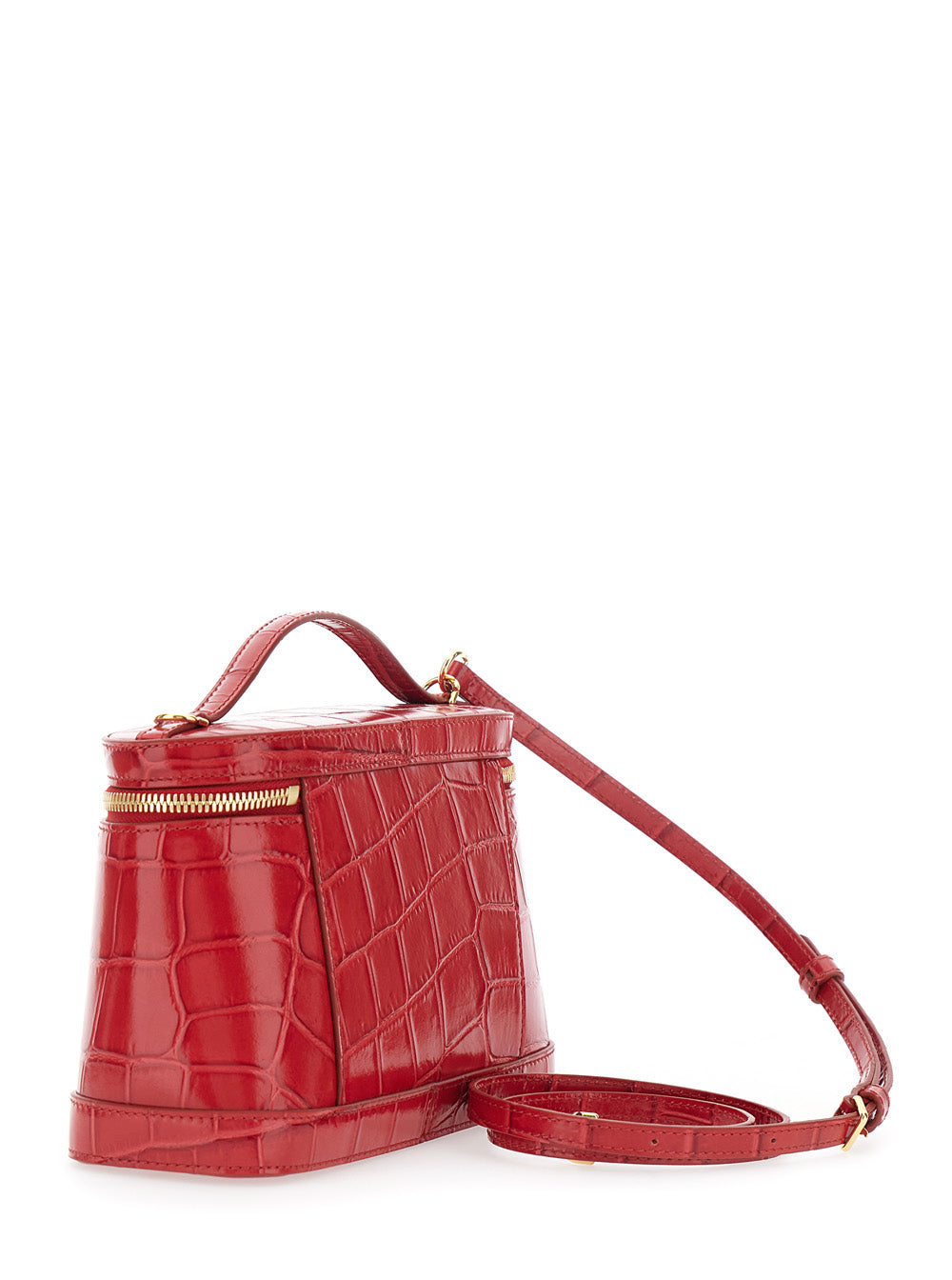 Jacquemus Women Le Petit Vanity Is A Unisex Red Calf Leather Crossbody Bag