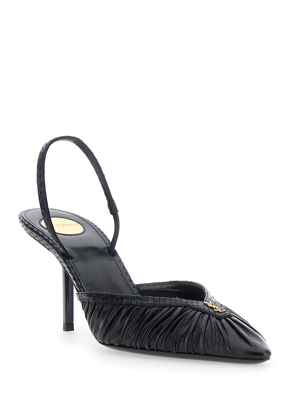 SAINT LAURENT Saint Laurent Women Folie 75 Slingback Pump Embossed Python