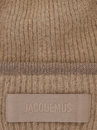 Jacquemus Men Le Bonnet Gros Grain Is A Hat With Gros Grain Details And Elegant Beige Finishes For Women