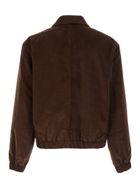 AMI PARIS Ami Paris Men Ami Paris Jacket Imbottita Con Zip In Tessuto Tecnica Marrone Uomo