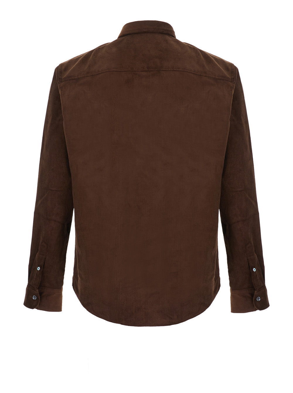 Ami Paris Men Classic Men's Brown Shirt With Button-Down Collar And Fabric