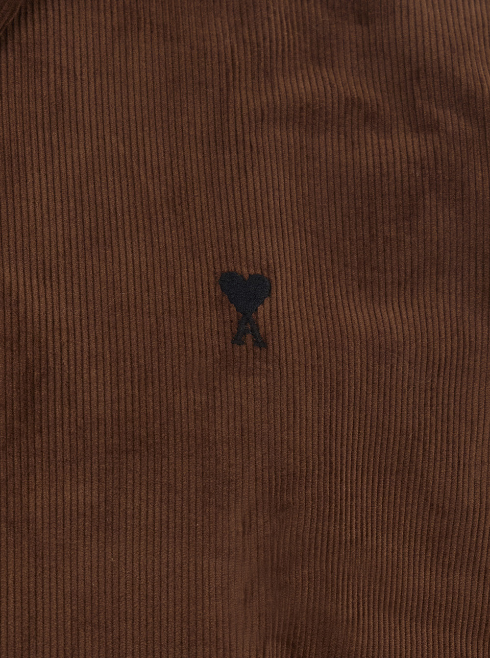 Ami Paris Men Classic Men's Brown Shirt With Button-Down Collar And Fabric