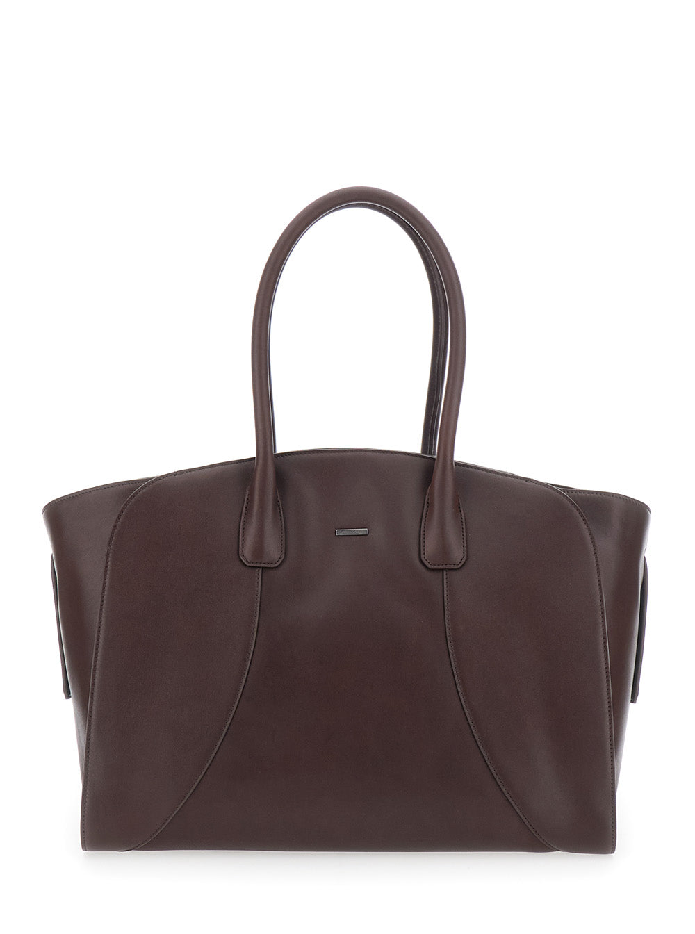 Emporio Armani Men Brown Smooth Leather Shopper For Men