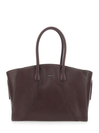 Emporio Armani Men Brown Smooth Leather Shopper For Men