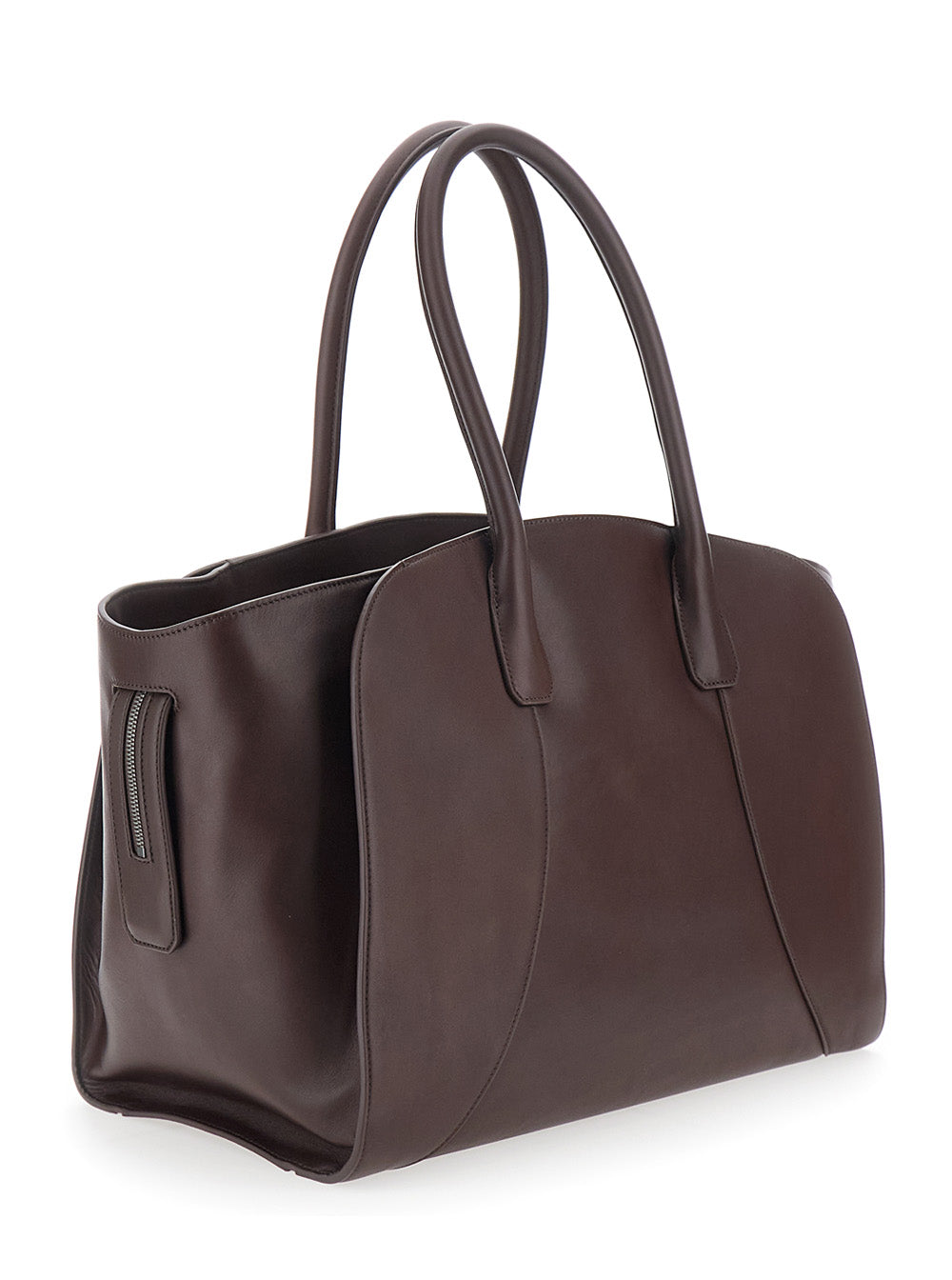 Emporio Armani Men Brown Smooth Leather Shopper For Men