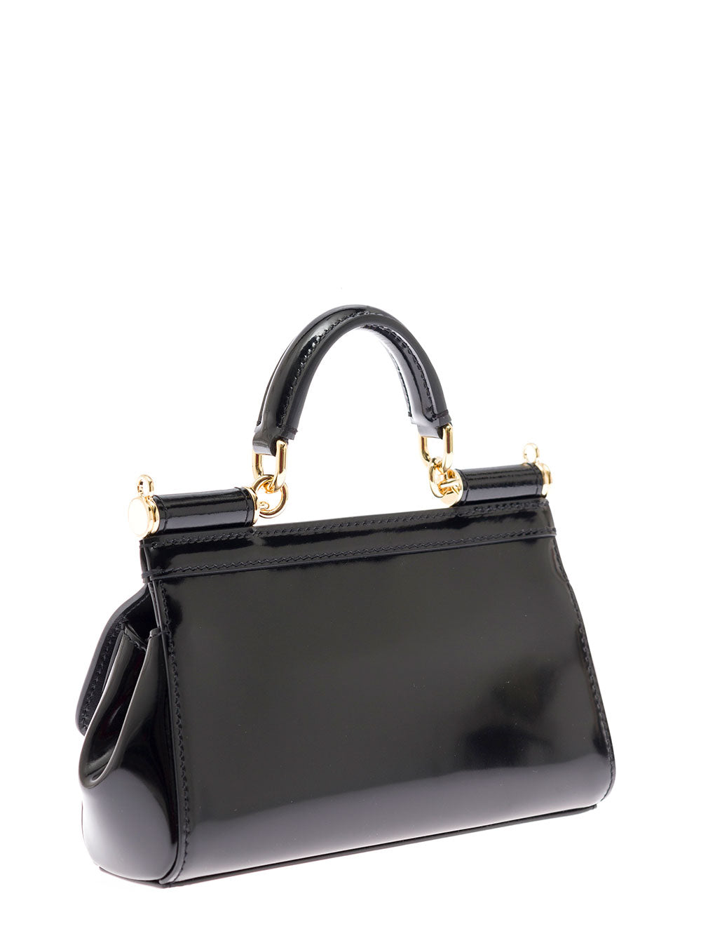 Dolce & Gabbana Women Dolce & Gabbana Woman's Sicily Black Patent Classic Handbag