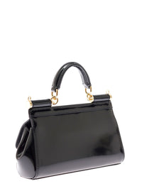 Dolce & Gabbana Women Dolce & Gabbana Woman's Sicily Black Patent Classic Handbag