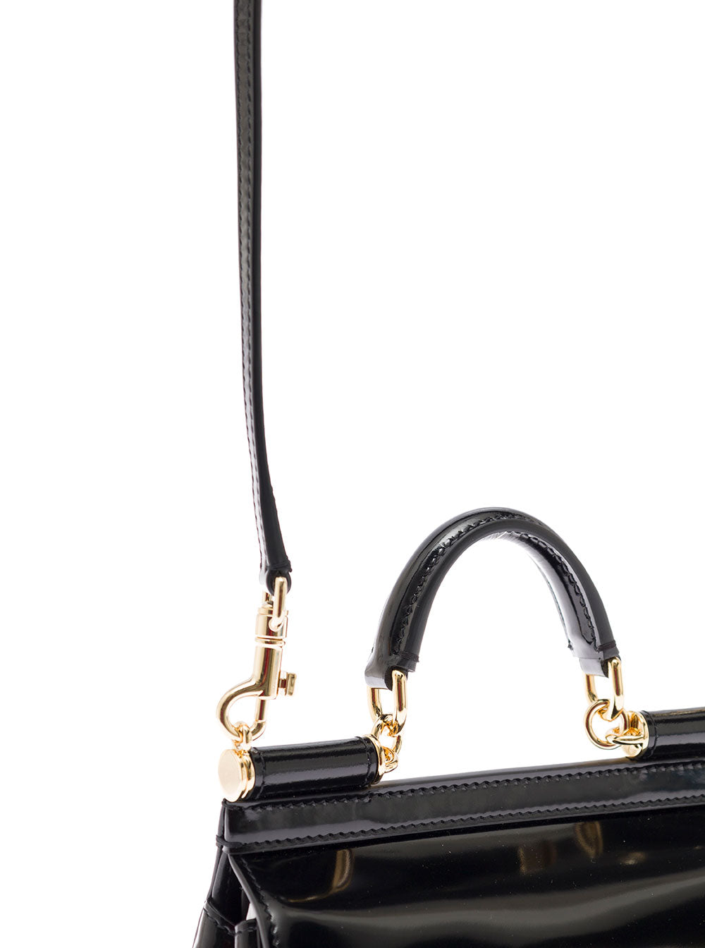Dolce & Gabbana Women Dolce & Gabbana Woman's Sicily Black Patent Classic Handbag