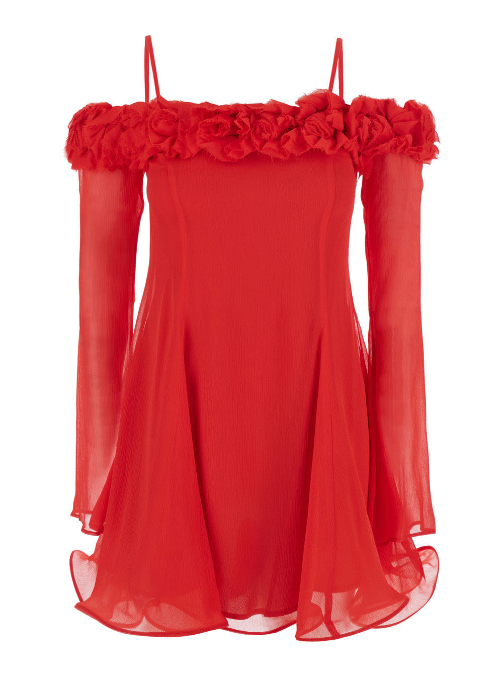 BLUMARINE Blumarine Women Crepe Dress With Roses 100% Viscose Red Women