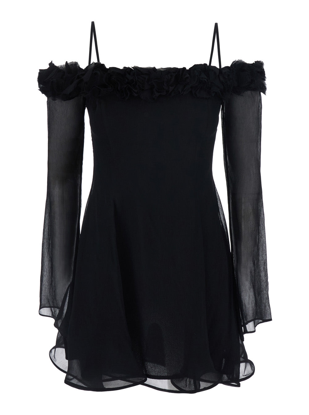 Blumarine Women Black Viscose Creponne Dress With Roses For Women