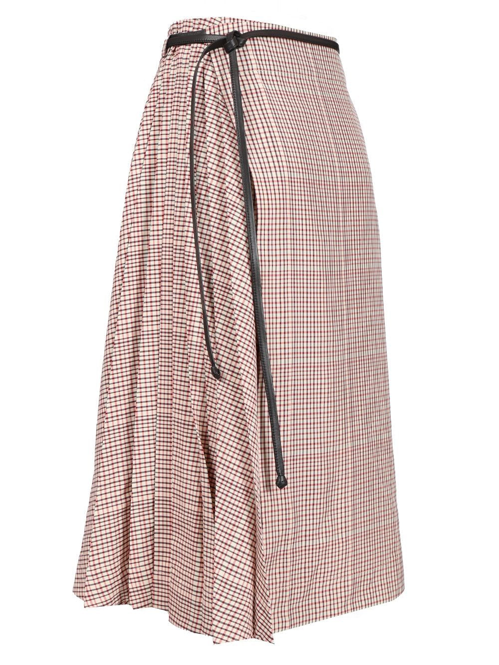Bottega Veneta Women Checked Midi Skirt