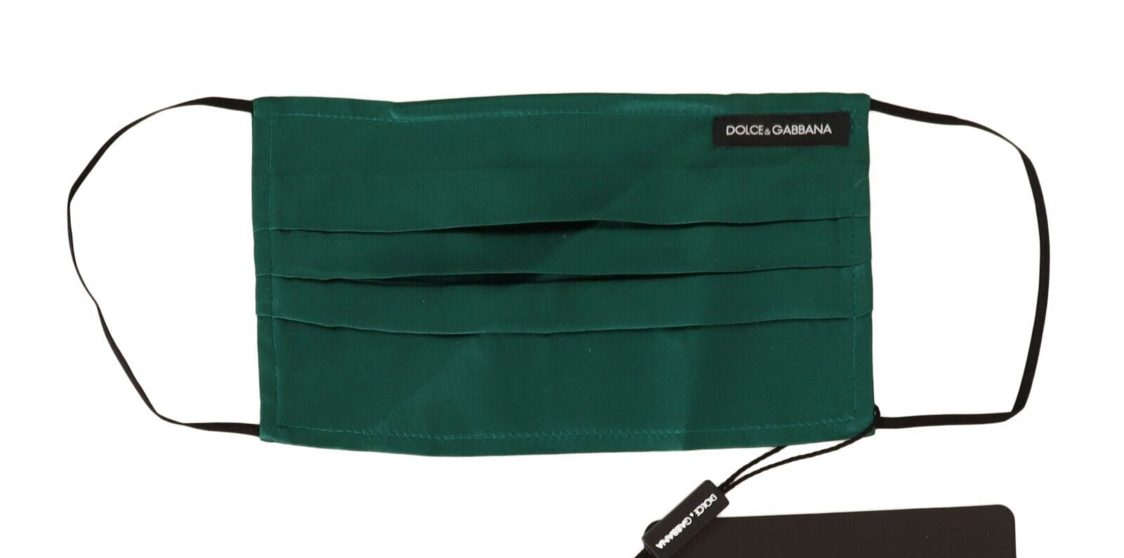Dolce & Gabbana Dolce & Gabbana Green Silk Pleated Elastic Ear Strap Face Women's Mask