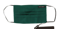 Dolce & Gabbana Dolce & Gabbana Green Silk Pleated Elastic Ear Strap Face Women's Mask