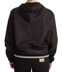 Dolce & Gabbana Dolce & Gabbana Black Polyester Hooded Bomber Full Zip Women's Jacket