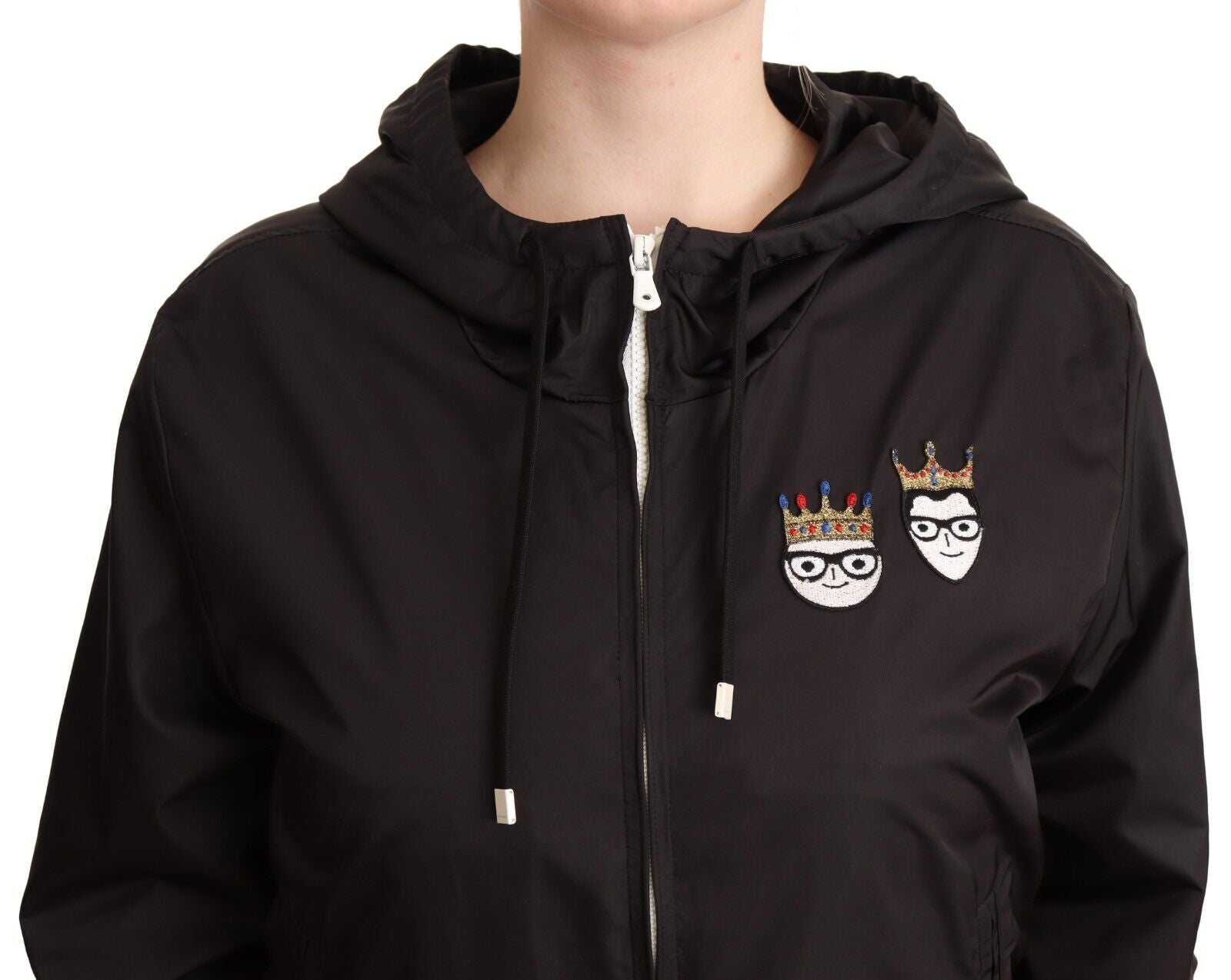 Dolce & Gabbana Dolce & Gabbana Black Polyester Hooded Bomber Full Zip Women's Jacket