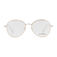 Salvatore Ferragamo Eyeglasses Aviator Full Rim, Gold/Palladium Frame and Clear Demo Lens Lens SF2189724