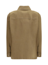 Saint Laurent Women Cassandre Overshirt In Cotton And Linen Gabardine