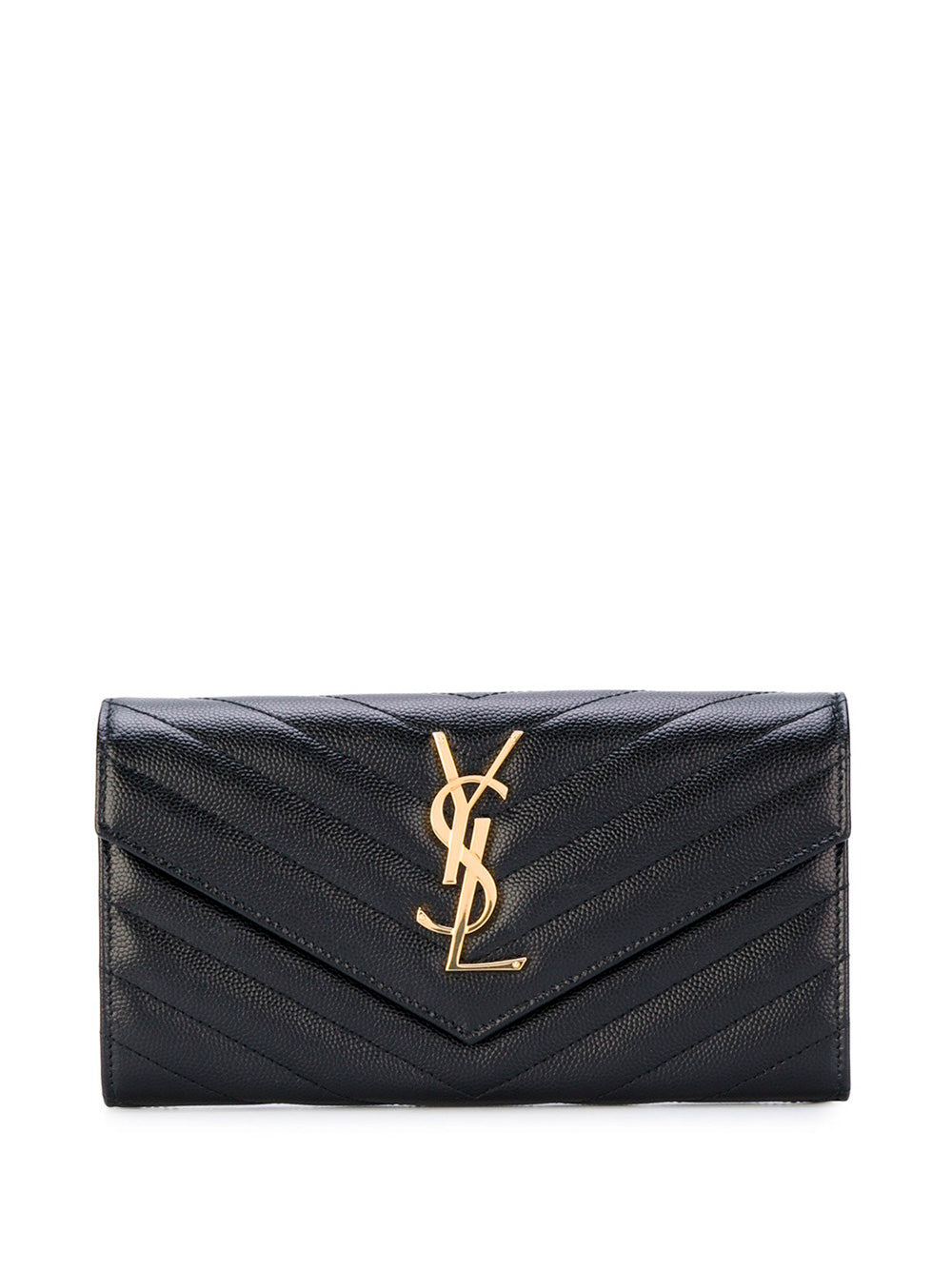 SAINT LAURENT PARIS Cassandre Matelassé Large Flap Wallet In Grain De Poudre Leather Women