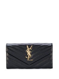 SAINT LAURENT PARIS Cassandre Matelassé Large Flap Wallet In Grain De Poudre Leather Women