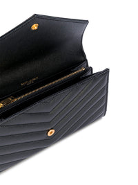 Saint Laurent Women Cassandre Matelassé Large Flap Wallet In Grain De Poudre Leather