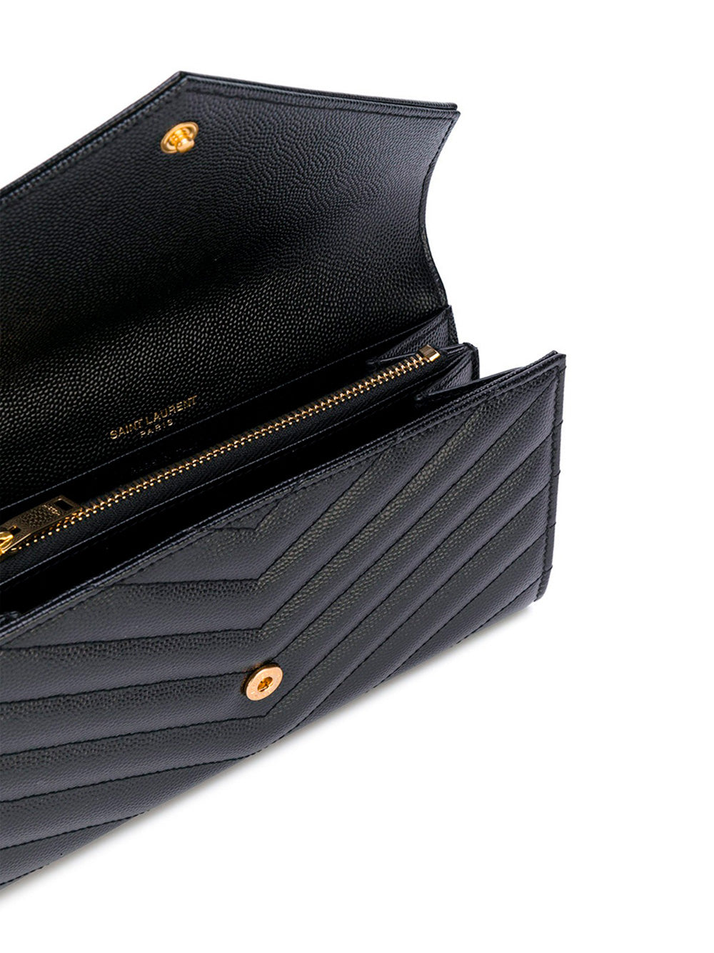 SAINT LAURENT PARIS Cassandre Matelassé Large Flap Wallet In Grain De Poudre Leather Women