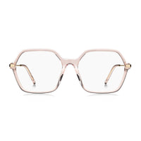 Marc Jacobs Eyeglasses Geometric Full Rim, Shiny Transparent Pink/Gold Frame and Clear Lens Lens MARC615035J00