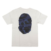 BAPE White Blue Camo Logo Short Sleeve T-Shirt