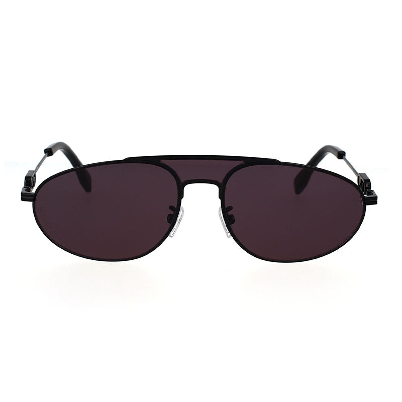 Fendi Aviator Full Rim, with a Black frame and Dark Grey with Black Chain lens.