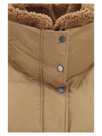 Brunello Cucinelli Women Padded Jacket With Shearling Collar
