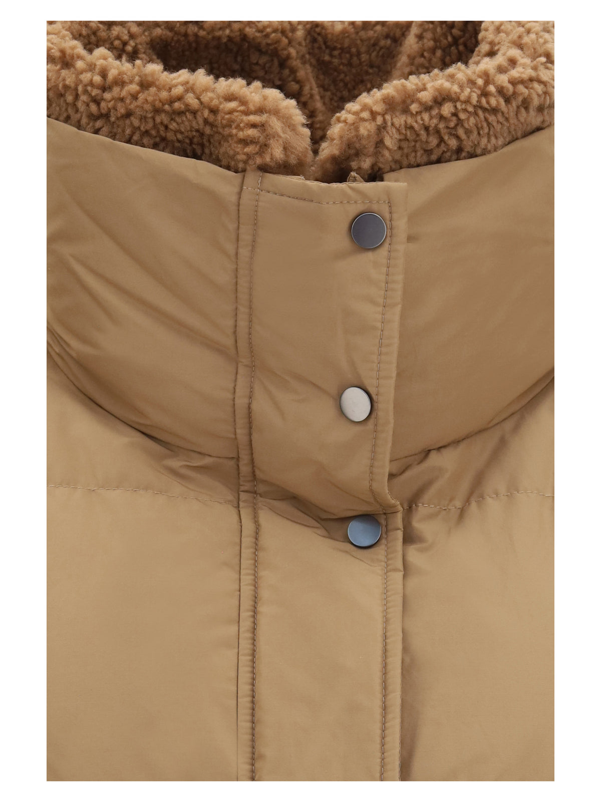 Brunello Cucinelli Women Padded Jacket With Shearling Collar