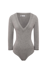 La Perla Wool Bodysuit In Grey Plm0056770