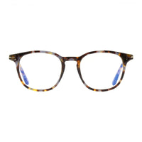 Tom Ford Tom Ford Eyeglasses Round Full Rim, Coloured Havana Frame and Clear/Blue-Light Block Lenses Lens FT5832-B055