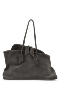 The Attico Women Grey Suede Medium La Passeggiata Shoulder Bag