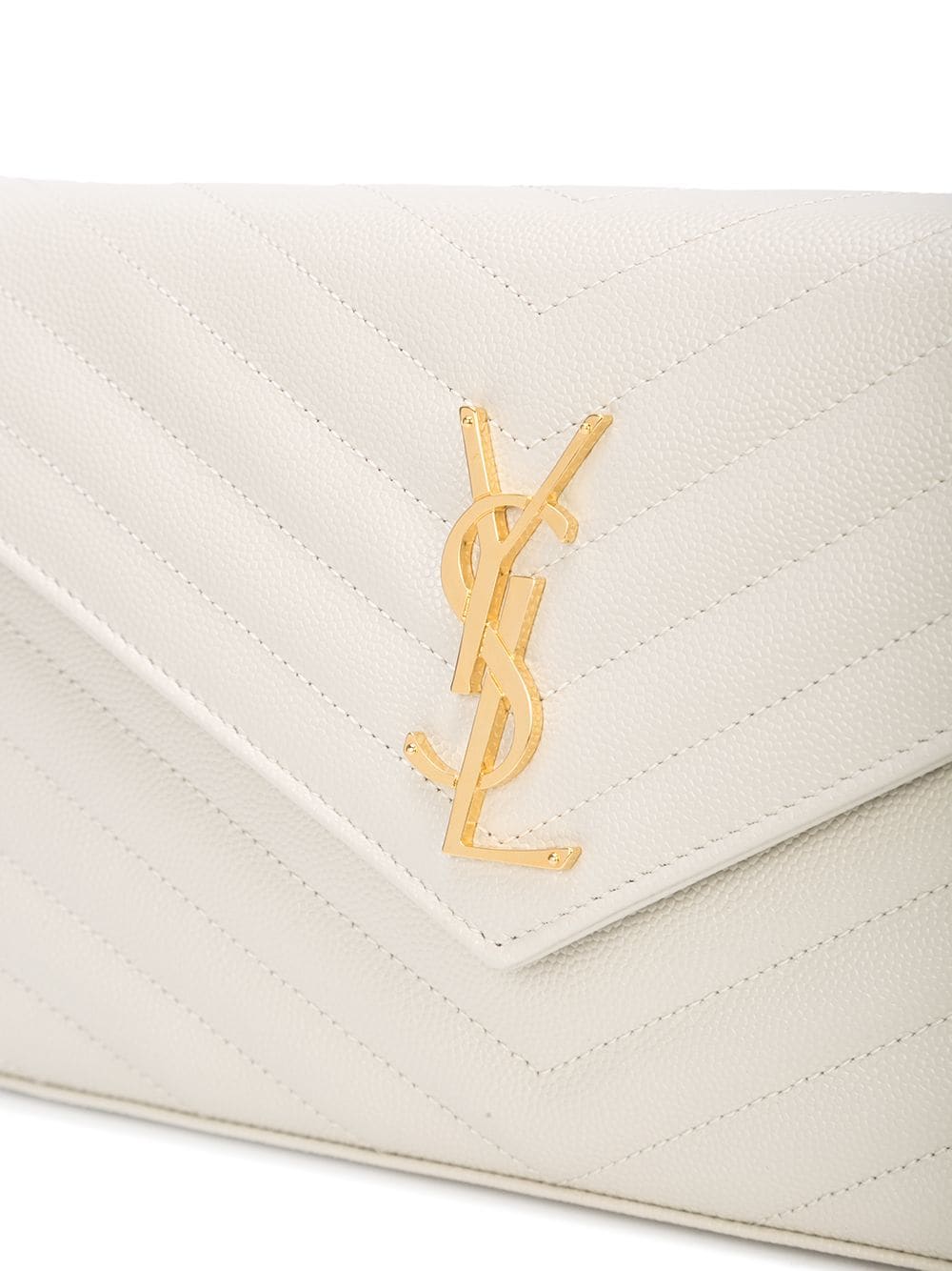 SAINT LAURENT Saint Laurent Women Classic Cassandre Chain Wallet In Grain De Poudre Leather