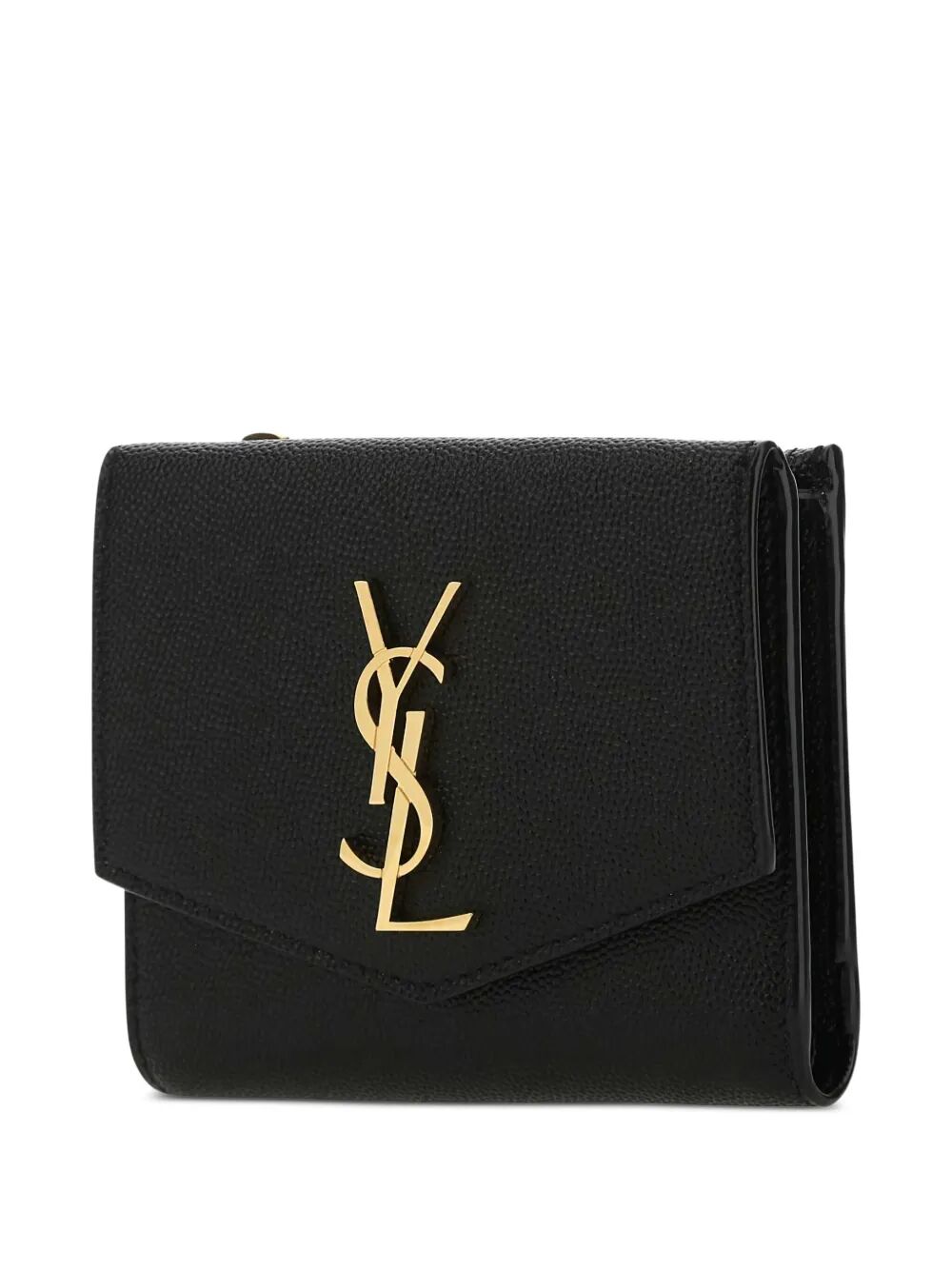 SAINT LAURENT PARIS Uptown Compact Wallet In Grain De Poudre Leather Women