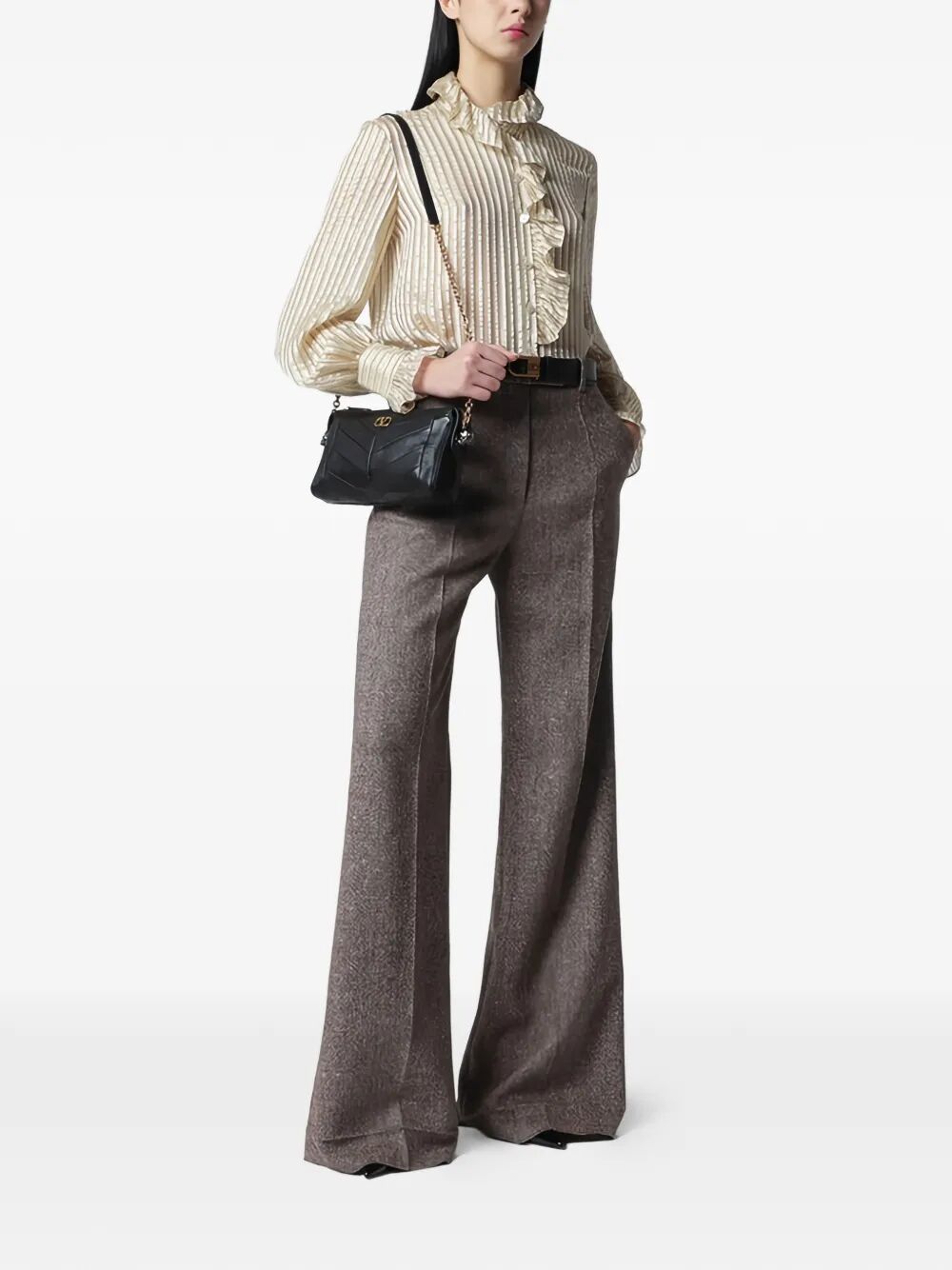 VALENTINO GARAVANI Valentino Garavani Women Valentino Garavani Panthea Small Shoulder Bag In Nappa Leather With Chevron Pattern