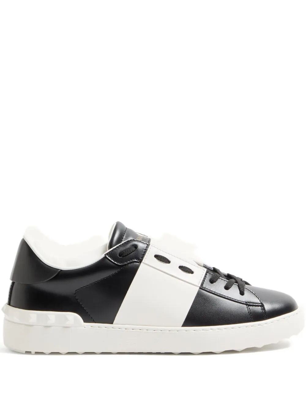 VALENTINO GARAVANI Open Leather Sneakers With Contrast Band And Stud Details Women